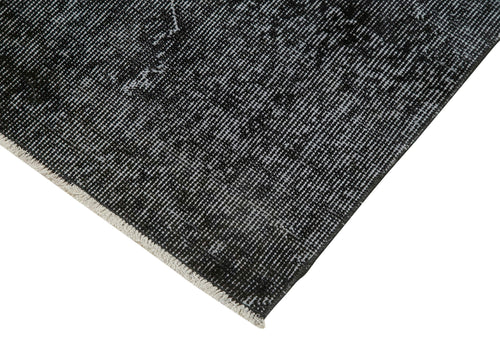 Overdyed Vintage Siyah Eskitme Pamuk Yün El Dokuma Halısı 80x287 Agacan