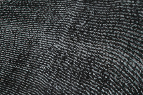 Overdyed Vintage Siyah Eskitme Pamuk Yün El Dokuma Halısı 80x287 Agacan