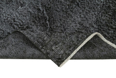 Overdyed Vintage Siyah Eskitme Pamuk Yün El Dokuma Halısı 80x287 Agacan
