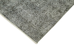 Overdyed Vintage Mavi Eskitme Pamuk Yün El Dokuma Halısı 91x312 Agacan