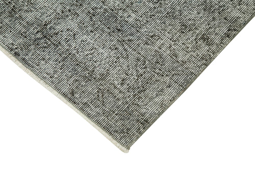 Overdyed Vintage Mavi Eskitme Pamuk Yün El Dokuma Halısı 91x312 Agacan