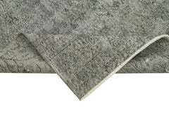 Overdyed Vintage Mavi Eskitme Pamuk Yün El Dokuma Halısı 91x312 Agacan