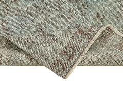 Overdyed Vintage Mavi Eskitme Pamuk Yün El Dokuma Halısı 86x311 Agacan