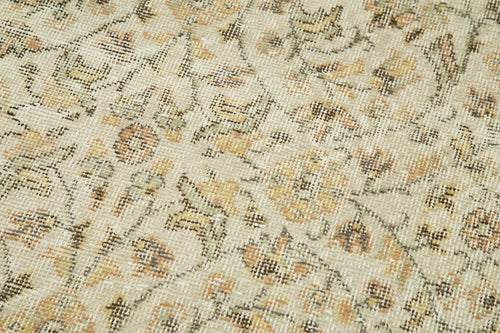 Overdyed Vintage Bej Eskitme Pamuk Yün El Dokuma Halısı 80x290 Agacan