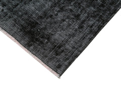 Overdyed Vintage Siyah Eskitme Pamuk Yün El Dokuma Halısı 81x310 Agacan