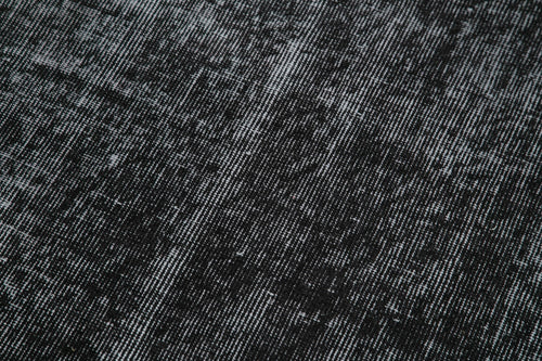 Overdyed Vintage Siyah Eskitme Pamuk Yün El Dokuma Halısı 81x310 Agacan