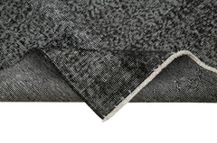 Overdyed Vintage Siyah Eskitme Pamuk Yün El Dokuma Halısı 81x293 Agacan