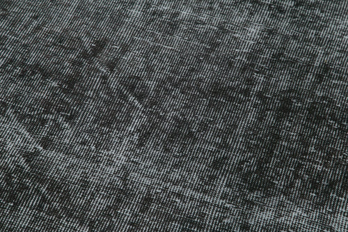 Overdyed Vintage Siyah Eskitme Pamuk Yün El Dokuma Halısı 90x287 Agacan