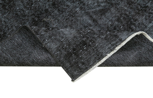 Overdyed Vintage Siyah Eskitme Pamuk Yün El Dokuma Halısı 90x287 Agacan