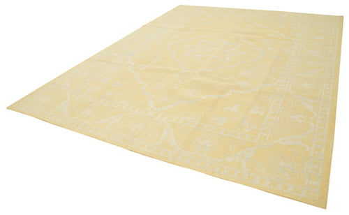 Tebriz Sarı Klasik Pamuk Yün El Dokuma Halısı 276x365 Agacan