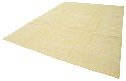 Tebriz Sarı Klasik Pamuk Yün El Dokuma Halısı 272x364 Agacan