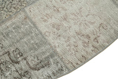 Kırk Yama Gri Patchwork Pamuk Yün El Dokuma Halısı 247x247 Agacan