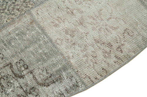 Kırk Yama Gri Patchwork Pamuk Yün El Dokuma Halısı 247x247 Agacan