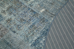 Kırk Yama Mavi Patchwork Pamuk Yün El Dokuma Halısı 215x215 Agacan