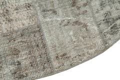 Kırk Yama Gri Patchwork Pamuk Yün El Dokuma Halısı 215x215 Agacan