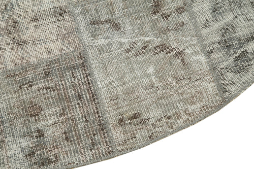 Kırk Yama Gri Patchwork Pamuk Yün El Dokuma Halısı 215x215 Agacan