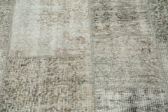 Kırk Yama Gri Patchwork Pamuk Yün El Dokuma Halısı 215x215 Agacan
