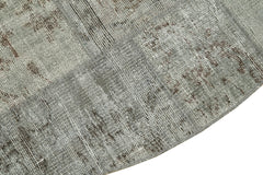 Kırk Yama Gri Patchwork Pamuk Yün El Dokuma Halısı 150x150 Agacan