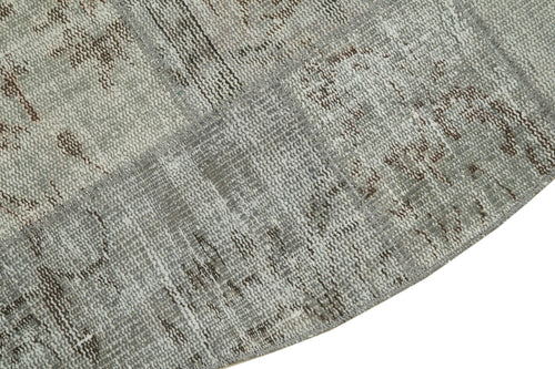Kırk Yama Gri Patchwork Pamuk Yün El Dokuma Halısı 150x150 Agacan