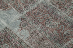 Kırk Yama Gri Patchwork Pamuk Yün El Dokuma Halısı 150x150 Agacan
