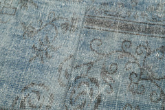 Kırk Yama Mavi Patchwork Pamuk Yün El Dokuma Halısı 152x152 Agacan