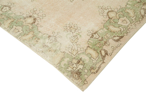 Vintage Bej Eskitme Pamuk Yün El Dokuma Halısı 190x286 Agacan