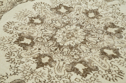 Vintage Bej Eskitme Pamuk Yün El Dokuma Halısı 168x286 Agacan
