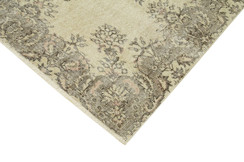 Vintage Bej Eskitme Pamuk Yün El Dokuma Halısı 156x253 Agacan