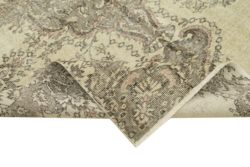 Vintage Bej Eskitme Pamuk Yün El Dokuma Halısı 156x253 Agacan