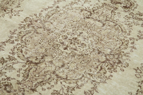 Vintage Bej Eskitme Pamuk Yün El Dokuma Halısı 173x253 Agacan