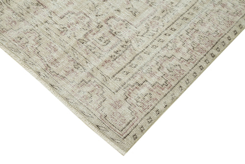 Vintage Bej Eskitme Pamuk Yün El Dokuma Halısı 176x278 Agacan