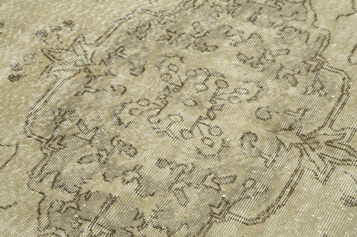 Vintage Bej Eskitme Pamuk Yün El Dokuma Halısı 154x290 Agacan
