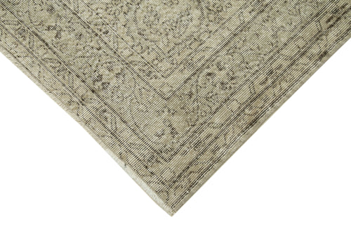 Vintage Bej Eskitme Pamuk Yün El Dokuma Halısı 167x275 Agacan