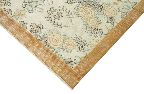 Vintage Bej Eskitme Pamuk Yün El Dokuma Halısı 153x270 Agacan