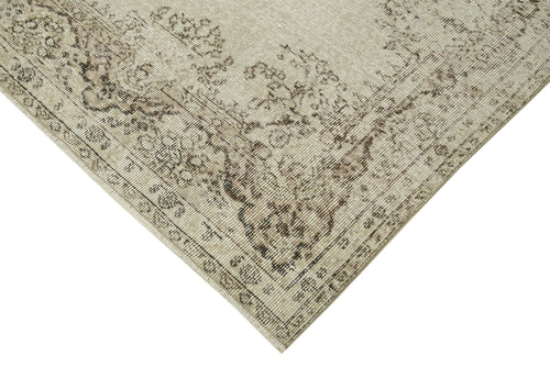 Vintage Bej Eskitme Pamuk Yün El Dokuma Halısı 171x275 Agacan