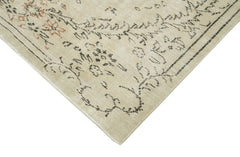 Vintage Bej Eskitme Pamuk Yün El Dokuma Halısı 157x256 Agacan