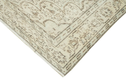 Vintage Bej Eskitme Pamuk Yün El Dokuma Halısı 163x268 Agacan