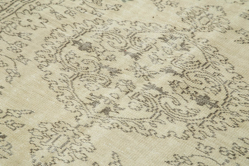 Vintage Bej Eskitme Pamuk Yün El Dokuma Halısı 177x291 Agacan