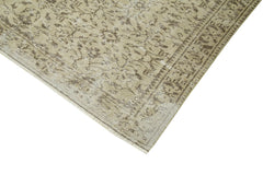 Vintage Bej Eskitme Pamuk Yün El Dokuma Halısı 170x256 Agacan