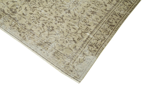 Vintage Bej Eskitme Pamuk Yün El Dokuma Halısı 170x256 Agacan