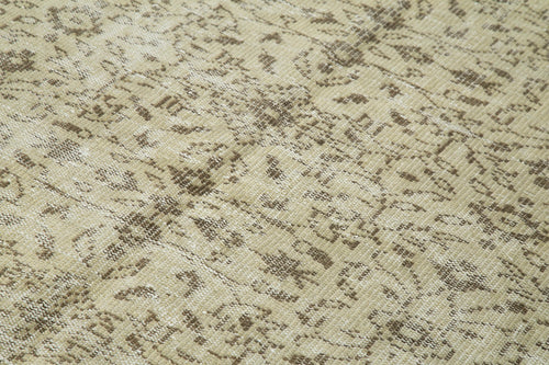 Vintage Bej Eskitme Pamuk Yün El Dokuma Halısı 170x256 Agacan