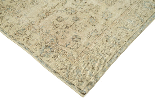 Vintage Bej Eskitme Pamuk Yün El Dokuma Halısı 156x246 Agacan