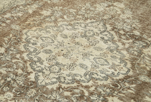 Vintage Bej Eskitme Pamuk Yün El Dokuma Halısı 159x246 Agacan