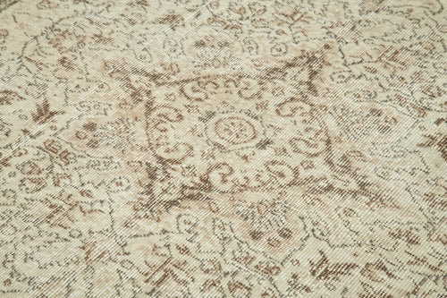 Vintage Bej Eskitme Pamuk Yün El Dokuma Halısı 165x267 Agacan