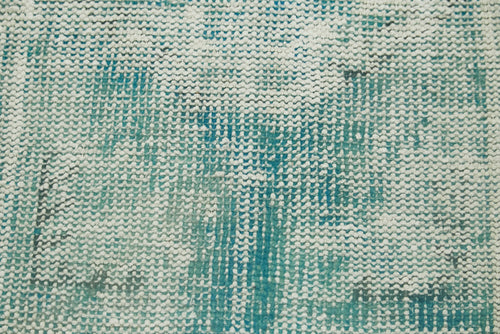 Overdyed Vintage Turkuaz Eskitme Pamuk Yün El Dokuma Halısı 54x110 Agacan