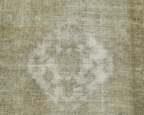 Overdyed Vintage Bej Eskitme Pamuk Yün El Dokuma Halısı 46x87 Agacan