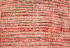 Overdyed Vintage Kırmızı Eskitme Pamuk Yün El Dokuma Halısı 46x95 Agacan