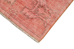 Overdyed Vintage Kırmızı Eskitme Pamuk Yün El Dokuma Halısı 46x95 Agacan