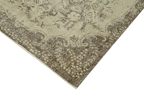 Vintage Bej Eskitme Pamuk Yün El Dokuma Halısı 173x275 Agacan