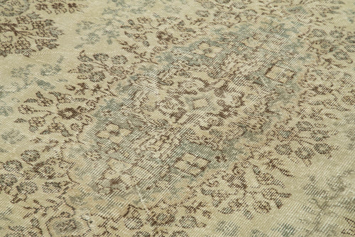 Vintage Bej Eskitme Pamuk Yün El Dokuma Halısı 166x283 Agacan